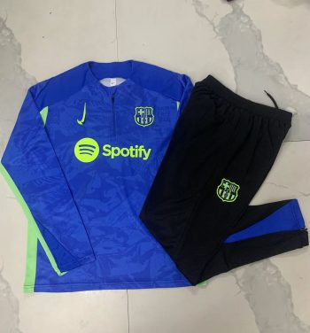 2024-25 Half zip Basseria Ink-jet (matching fluorescent green) -Barcelona Soccer training uniform  youth size S-3XL