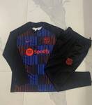 2024-25 Half zip Basset Black (vertical ink jet) -Barcelona Soccer training uniform  youth size S-3XL
