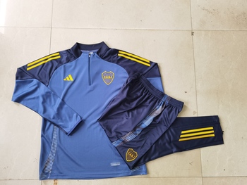 2024-25 Half zip Boca medium blue -Boca Soccer training uniform  youth size S-3XL