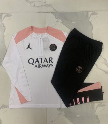 2024-25 Half zip Jordan Paris White (Player version) -Paris Soccer training uniform  youth size S-3XL