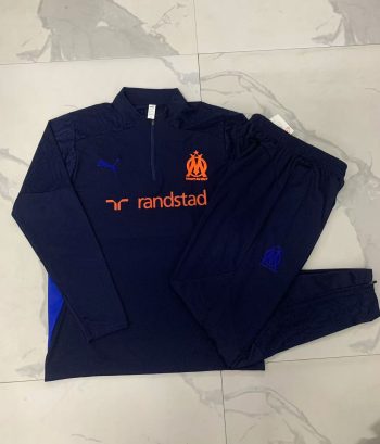 2024-25 Half zip Marseille Borgram (Player version) -Marseilles Soccer training uniform  youth size S-3XL