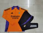2024-25 Half zip Real Madrid Orange -Real Madrid Soccer training uniform  youth size S-3XL