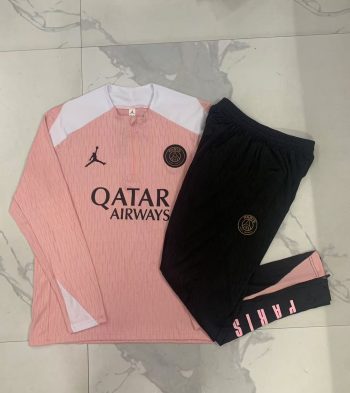 2024-25 Half zipper Jordan Paris Pink -Paris Soccer training uniform youth size S-3XL