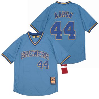 Hank Aaron Milwaukee Brewers Jersey Mitchell & Ness men women youth size S-6XL