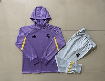 2024-25 Hat Real Madrid Purple -Real Madrid Soccer training uniform youth size S-3XL