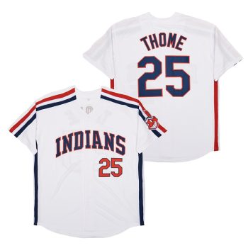 Jim Thome Cleveland Indians Jersey Majestic white men women youth size S-6XL