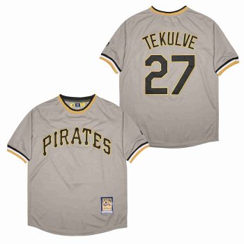 Kent Tekulve Pittsburgh Pirates Jersey Mitchell & Ness grey men women youth size S-6XL