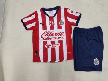 Kids wear 24-25 Chivas home customize name and number