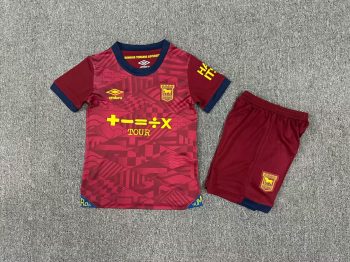 Kids wear 24-25 Ipswich away red customize name and number