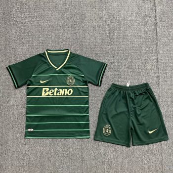 Kids wear 24-25 Lisbon away green customize name and number