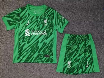 Kids wear 24-25 Liverpool Green goalkeeper customize name and number