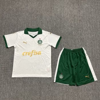 Kids wear 24-25 Palmeiras away white customize name and number