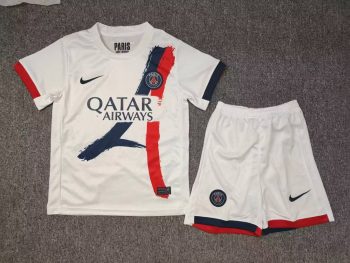 Kids wear 24-25 Paris away white customize name and number