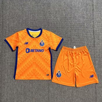 Kids wear 24-25 Porto away orange customize name and number