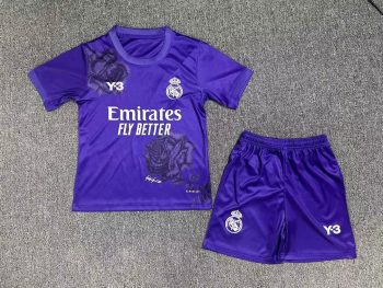 Kids wear 24-25 Real Madrid Y3 purple customize name and number
