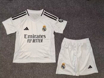 Kids wear 24-25 Real Madrid home customize name and number