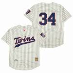 Kirby Puckett Minnesota Twins Jersey Mitchell & Ness cream men women youth size S-6XL
