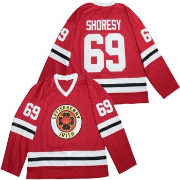 LETTERKENNY SHAMROCKS SHORESY #69 EMBROIDERED HOCKEY JERSEY RED MEN WOMEN YOUTH S-6XL SIZE