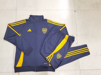 2024-25 Long zip Boca dark grey -Boca Soccer training uniform youth size S-3XL