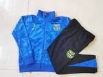 2024-25 Long zipper Basset Blue Ink jet --Barcelona Soccer training uniform youth size S-3XL