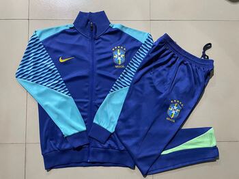 2024-25 Long zipper Brazilian Pandan -Brazil Soccer training uniform youth size S-3XL