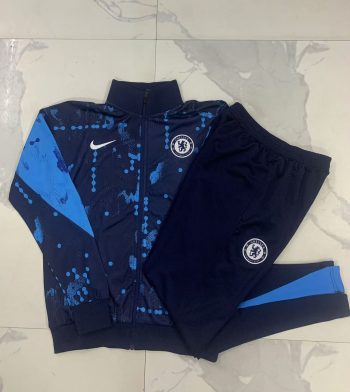 2024-25 Long zipper Chelsea Sapphire Ink Jet -Chelsea Soccer training uniform youth size S-3XL