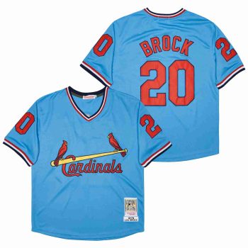Lou Brock St. Louis Cardinals Jersey Mitchell & Ness blue men women youth size S-6XL