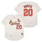 Lou Brock St. Louis Cardinals Jersey Mitchell & Ness cream