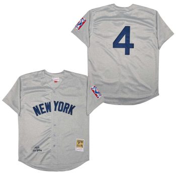 Lou Gehrig New York Yankees Jersey Mitchell & Ness retro grey men women youth size S-6XL