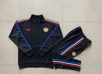 2024-25 Manchester United Black (Trefoil) -Manchester United Soccer training uniform youth size S-3XL