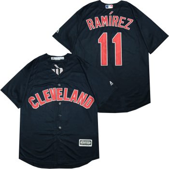 Manny Ramirez Cleveland Indians Jersey Majestic navy men women youth size S-6XL