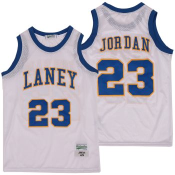 Michael Jordan Retro Laney High School 23 White Basketball Jersey MEN WOMEN YOUTH S-6XL SIZE