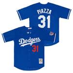 Mike Piazza Royal Los Angeles Dodgers Cooperstown Collection Mesh Batting Practice Button-Up Jersey men women youth size S-6XL