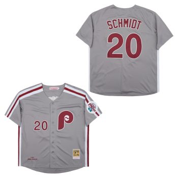 Mike Schmidt Philadelphia Phillies Jersey Mitchell & Ness grey men women youth size S-6XL