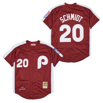 Mike Schmidt Philadelphia Phillies Jersey Mitchell & Ness red men women youth size S-6XL