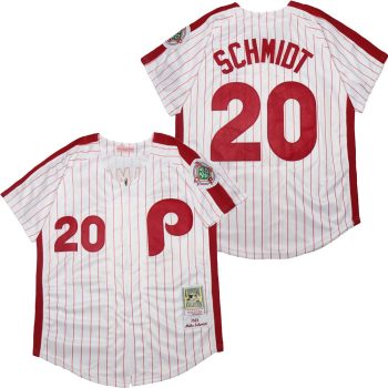 Mike Schmidt Philadelphia Phillies Jersey Mitchell & Ness white men women youth size S-6XL
