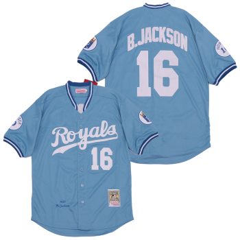 Mitchell & Ness #16 Bo Jackson Kansas City Royals retro men women youth size S-6XL