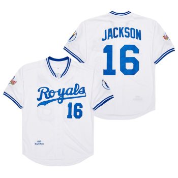 Mitchell & Ness #16 Bo Jackson Kansas City Royals retro white men women youth size S-6XL