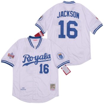 Mitchell & Ness #16 Bo Jackson Kansas City Royals white men women youth size S-6XL