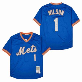 Mookie Wilson New York Mets Jersey Mitchell & Ness blue men women youth size S-6XL