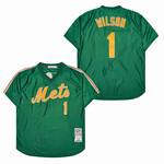 Mookie Wilson New York Mets Jersey Mitchell & Ness green men women youth size S-6XL