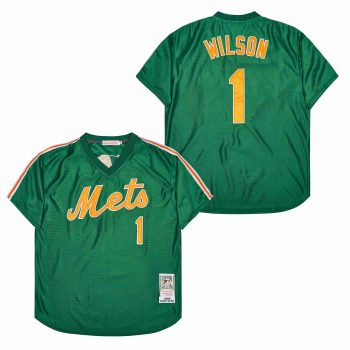 Mookie Wilson New York Mets Jersey Mitchell & Ness green men women youth size S-6XL