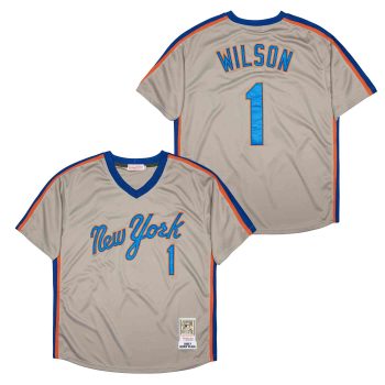 Mookie Wilson New York Mets Jersey Mitchell & Ness grey men women youth size S-6XL