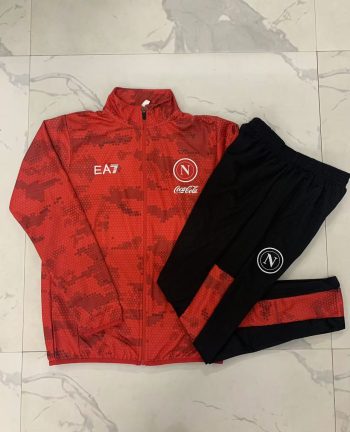 2024-25 Naples Red inkjet -Naples Soccer training uniform youth size S-3XL