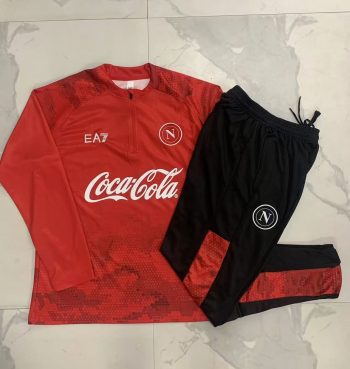 2024-25 Naples red ink jet training suit. -Naples Soccer training uniform youth size S-3XL