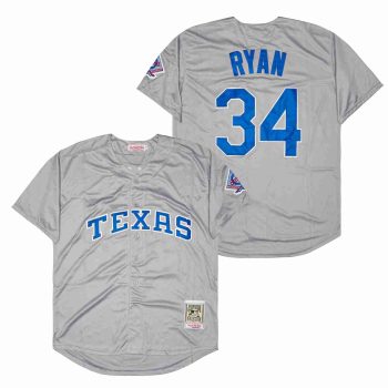 Nolan Ryan Texas Rangers Jersey Mitchell & Ness grey men women youth size S-6XL
