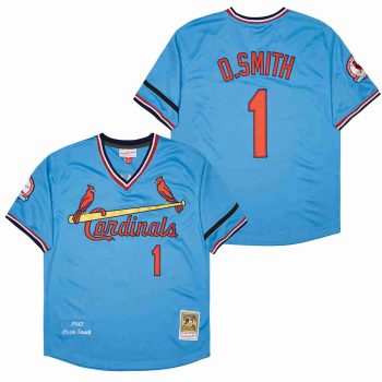 Ozzie Smith St. Louis Cardinals Jersey Mitchell & Ness blue men women youth size S-6XL