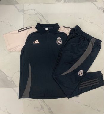2024-25 POLO Real Madrid Grey -Real Madrid Soccer training uniform youth size S-3XL