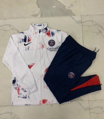 2024-25 Paris White inkjet -Paris Soccer training uniform youth size S-3XL