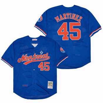 Pedro Martinez Montreal Expos Jersey blue Mitchell & Ness men women youth size S-6XL